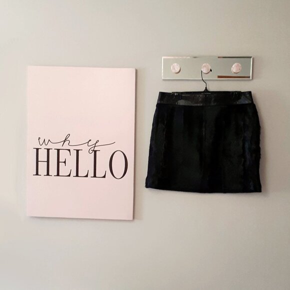 NWT Danier black fur leather mini skirt, 10 - Picture 2 of 10